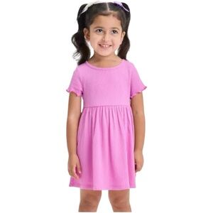 Cat & Jack™ Toddler Girls' Short Sleeve Ribbed Dress Pink Size 2T